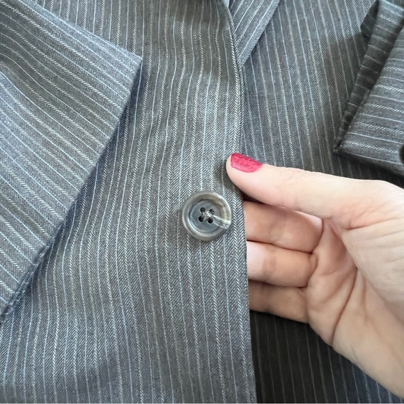 Burberry London Pinstriped Blazer, Brown Blue, 100% Wool, Men’s Size 40 Long - Picture 13 of 15